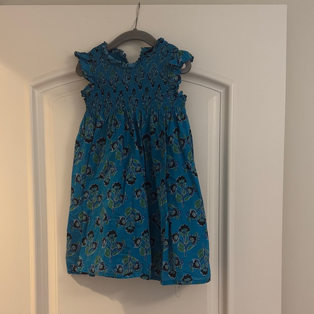 French Connection Teal Floral Smocked Sundress